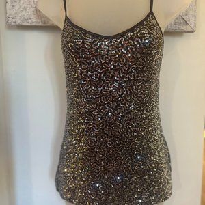 EXPRESS XS silver sequin top